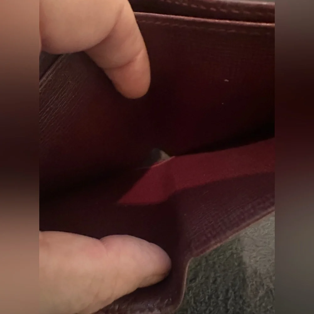 Cartier Bordeaux Leather Bi-Fold Wallet w COA